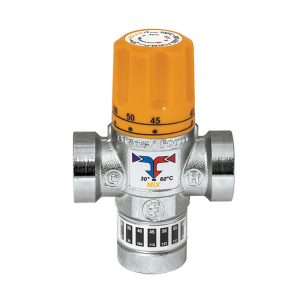 VANA TERMOSTATICA REGLABILA CU 3 CAI PENTRU SISTEME SOLARE 3/4" FI (30-60°C) BRASS FORM (1/8) (100766)