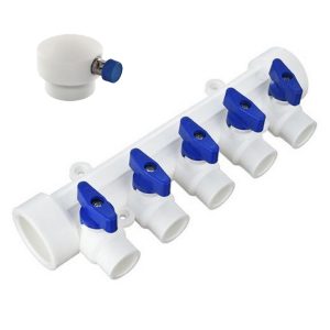DISTRIBUITOR PPR CU ROBINET ALBASTRU DN25x3 CAI + DOP CU AERISITOR MANUAL RAODYNE (1/18) (100872)