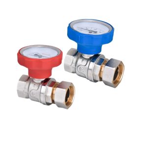 CALIDO-S30 - ROBINET APA SFERA CU TERMOMETRU PN30, SEMIOLANDEZ 1" FI, ALBASTRU ARKA (1/8) (100934)