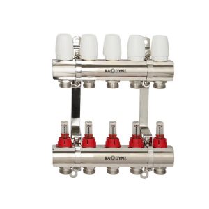 DISTRIBUITOR INOX CU DEBITMETRE 1"x3/4", EUROCON, 4 CIRCUITE RAODYNE (101026)