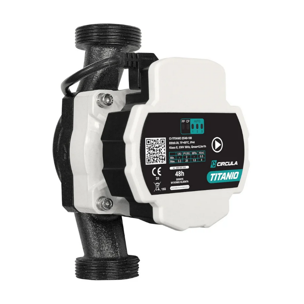 CIRCULA - POMPA RECIRCULARE TITANIO 25/80-130MM CU MUFA DE CONECTARE SI CABLU ARKA (1/8) (101353)