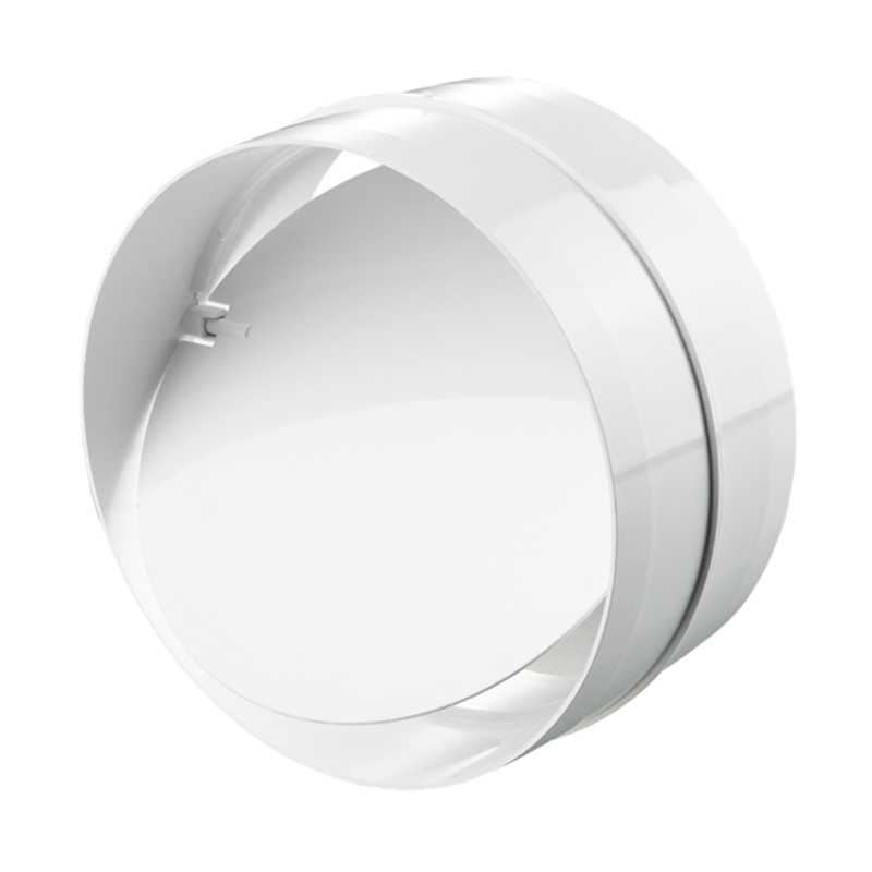 CONECTOR TUB VENTILATIE PVC 100mm, CU CLAPETA ANTIRETUR, ALB, VENTS (1/20) (110004)
