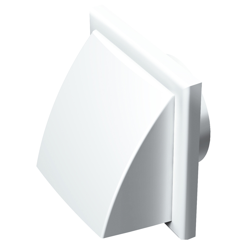 GRILA VENTILATIE ANTIPLOAIE PVC, (154x154) DIAM.100mm, ALB, VENTS (1/4) (110008)