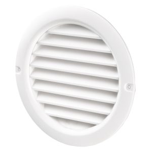 GRILA VENTILATIE ROTUNDA, PVC, DIAM. 100 MM,PLASA INSECTE, ALB , VENTS (1/17) (110013)