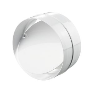 CONECTOR TUB VENTILATIE PVC 125mm, CU CLAPETA ANTIRETUR, ALB, VENTS (1/16) (112658)
