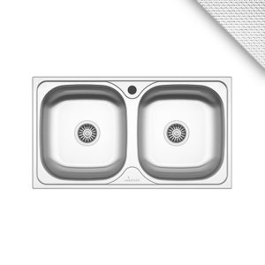 CHIUVETA INOX 2202.BL 780x440 2C LN SANOBI (1/10) (36921)