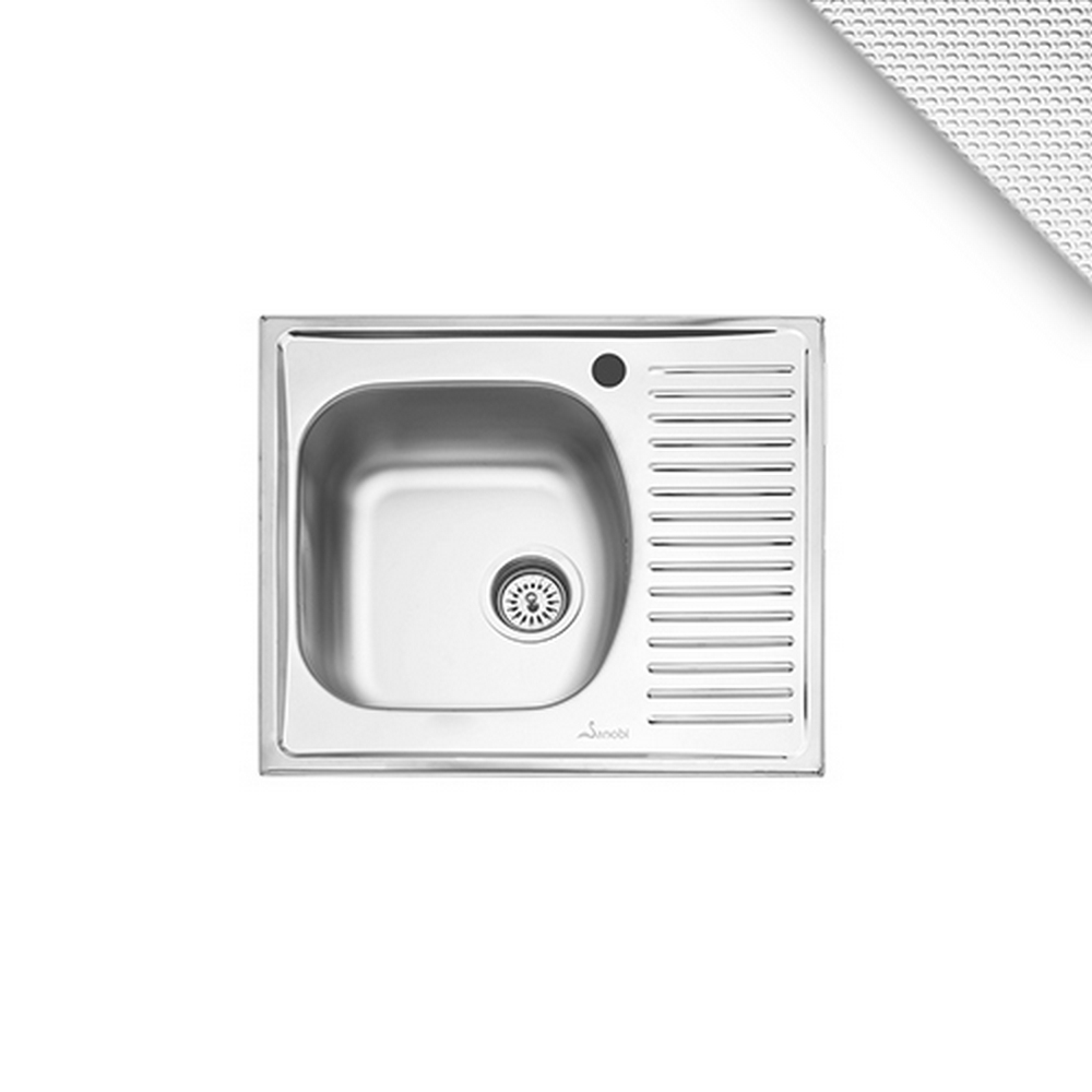 CHIUVETA INOX 2611.B1/2SL 580x510 1C1/2P ST.LN SANOBI (1/10) (45588)