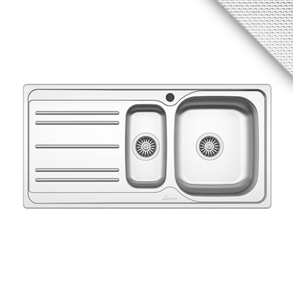 CHIUVETA INOX 2511.B1-1/2DL 1000x500 11/2C1P DR.LN SANOBI (1/5) (45592)