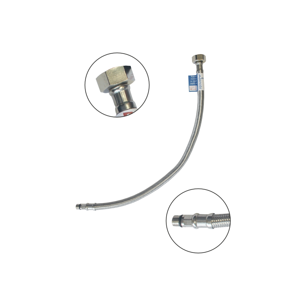 RACORD FLEX.MONOC.TES. INOX 60cm (C.SCURT)-SET 5BUC SANOBI (100)(1set/20seturi) (49755)