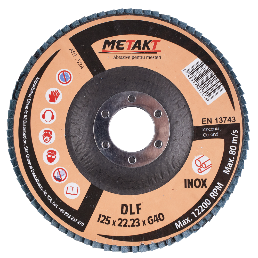 DISC LAMELAR FRONTAL DLF 125x22 P40 METAKT (52A)(10/10) (64324)