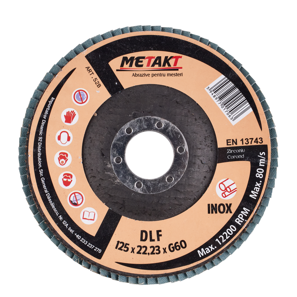DISC LAMELAR FRONTAL DLF 125x22 P60 METAKT (52B)(10/10) (64325)