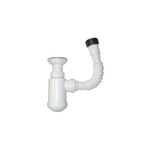 SIFON INOX FLEXIBIL EVACUARE CU PAHAR DECANTOR 40-50mm SANOBI (1/80) (64509)