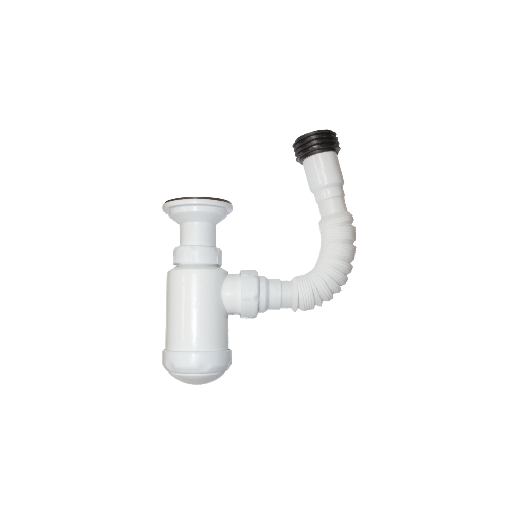 SIFON INOX FLEXIBIL EVACUARE CU PAHAR DECANTOR 40-50mm SANOBI (1/80) (64509)