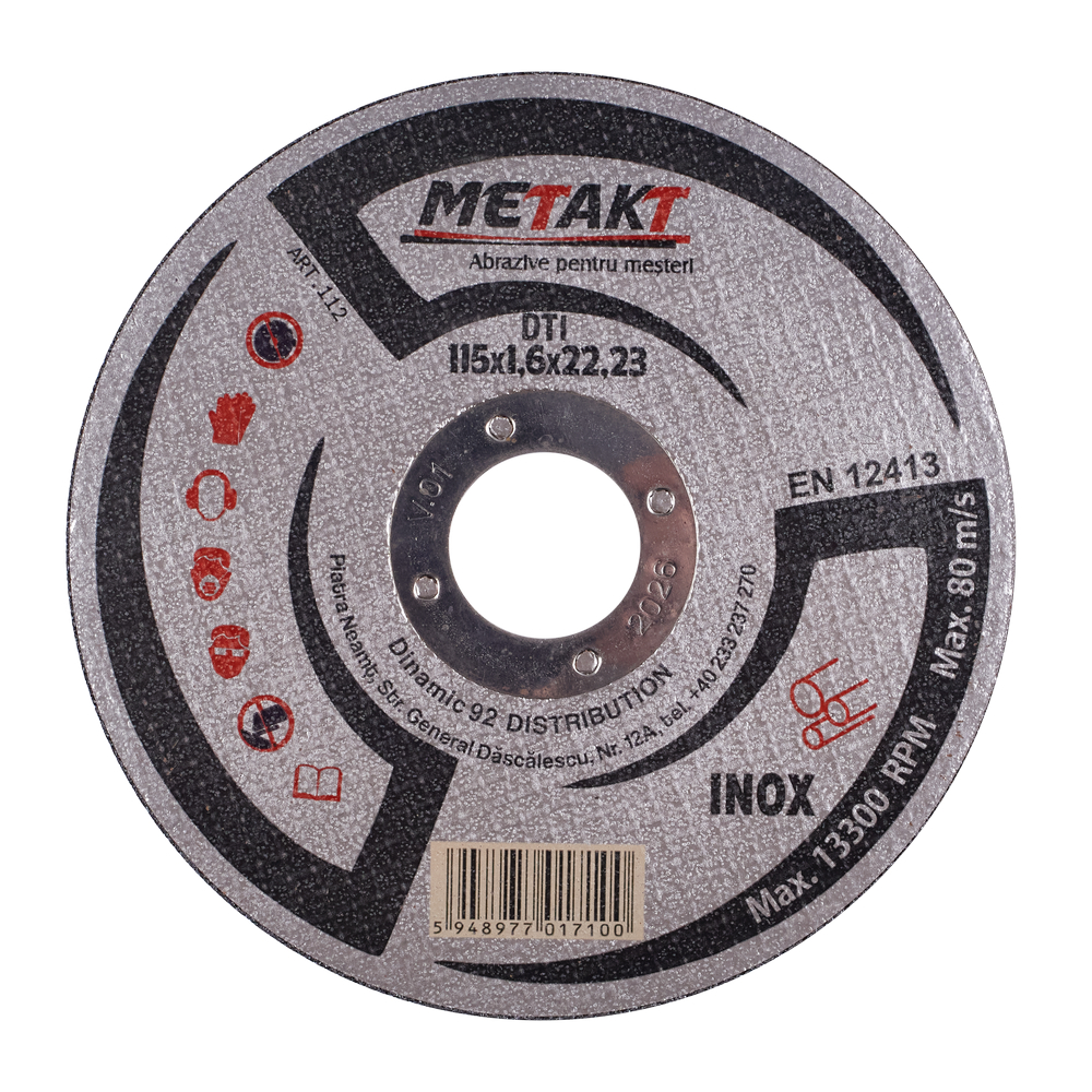 DISC TAIERE INOX DTI 115x1,6x22 METAKT (112)(10/100) (64681)
