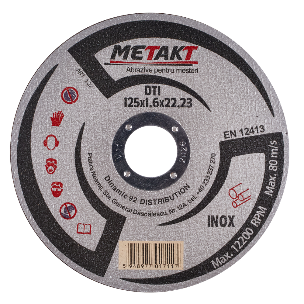 DISC TAIERE INOX DTI 125x1,6x22 METAKT (122)(10/100) (64694)
