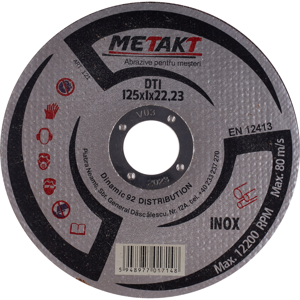 DISC TAIERE INOX DTI 125x1x22 METAKT (121)(10/100) (64697)