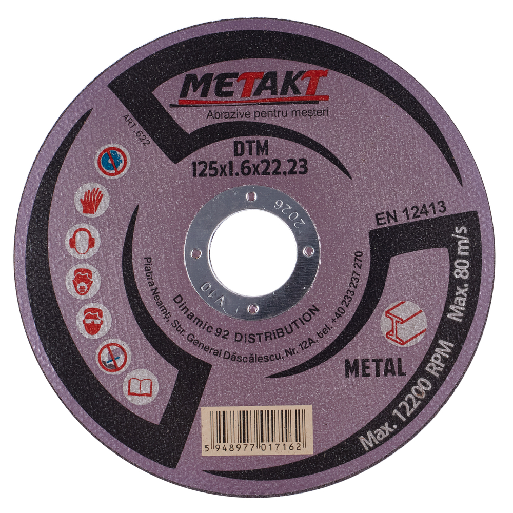 DISC TAIERE METAL DTM 125x1,6x22 METAKT (622)(10/100) (64699)