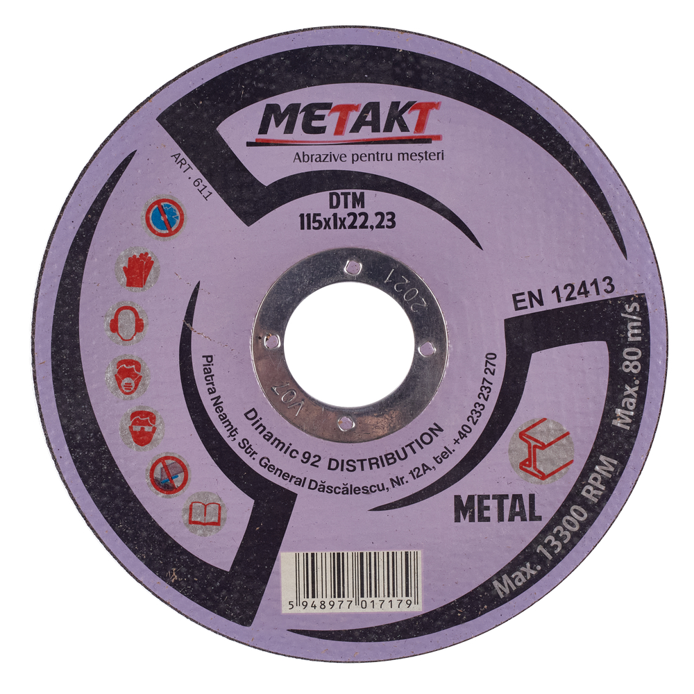 DISC TAIERE METAL DTM 115x1x22 METAKT (611)(10/100) (64700)