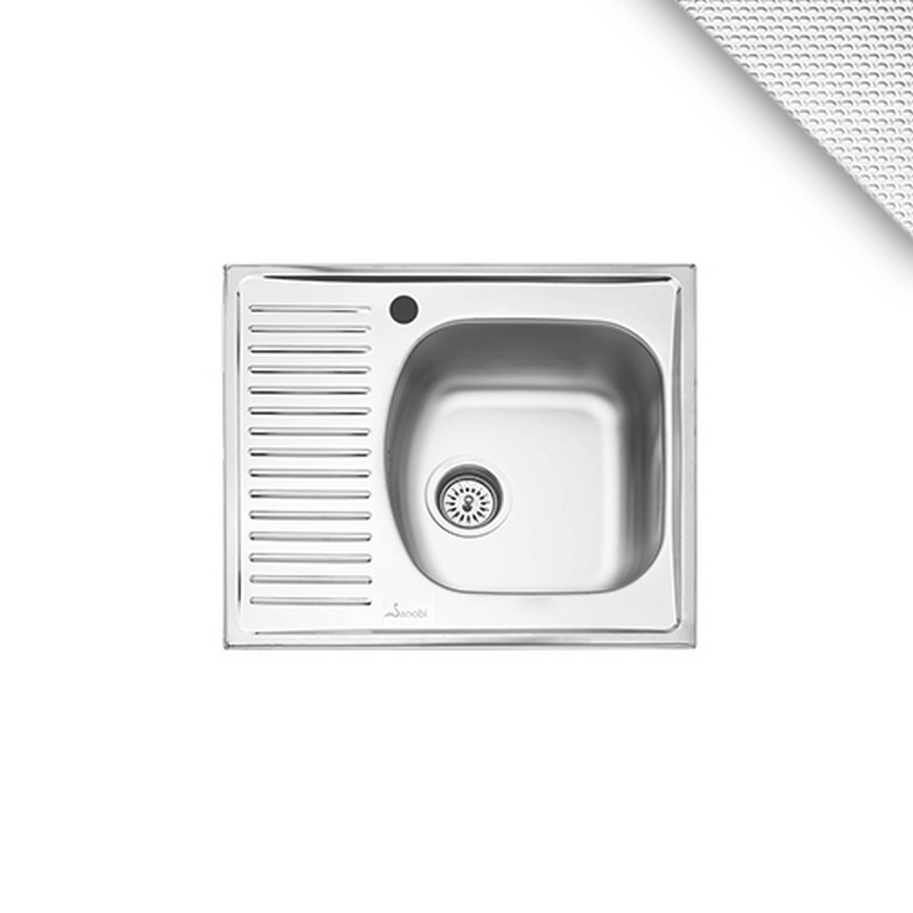 CHIUVETA INOX 2611.B1/2DL 580x510 1C1/2P DR.LN SANOBI (1/10) (70580)