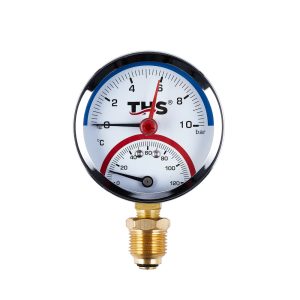 TERMOMANOMETRU RADIAL, Ø80, 1/2", 0-10 Bar, 20°-120°C THS (1/5) (94477)