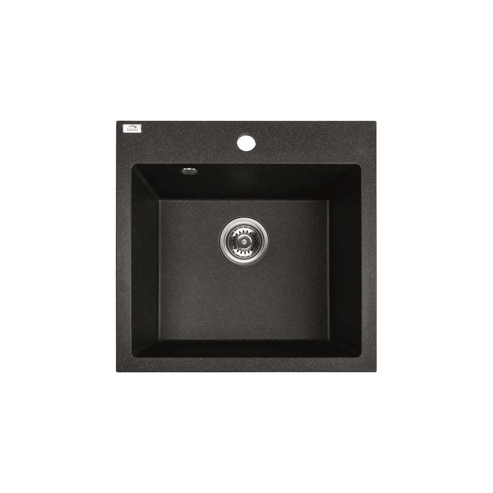 CHIUVETA GRANIT NEAGRA SRA 710T(1C PATRATA) 490X490X215 CU SIFON LAVEO (1/1) (99732)