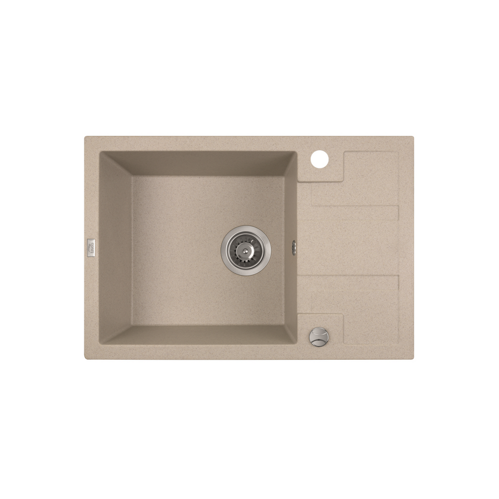 CHIUVETA GRANIT BEJ SRB 413T(1C 1/2P) 650X440X215 CU SIFON LAVEO (1/1) (99733)